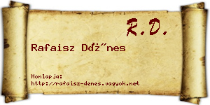 Rafaisz Dénes névjegykártya