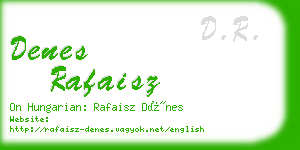 denes rafaisz business card